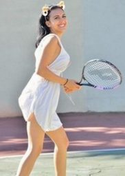 Tennis Princess In White Satin